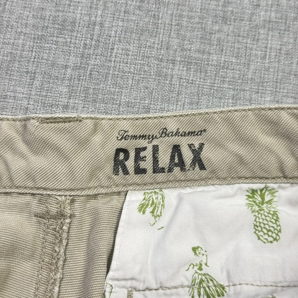 Tommy Bahama Cargo Shorts Mens 36 Beige Lyocell Cotton Canvas‎ Pockets 9